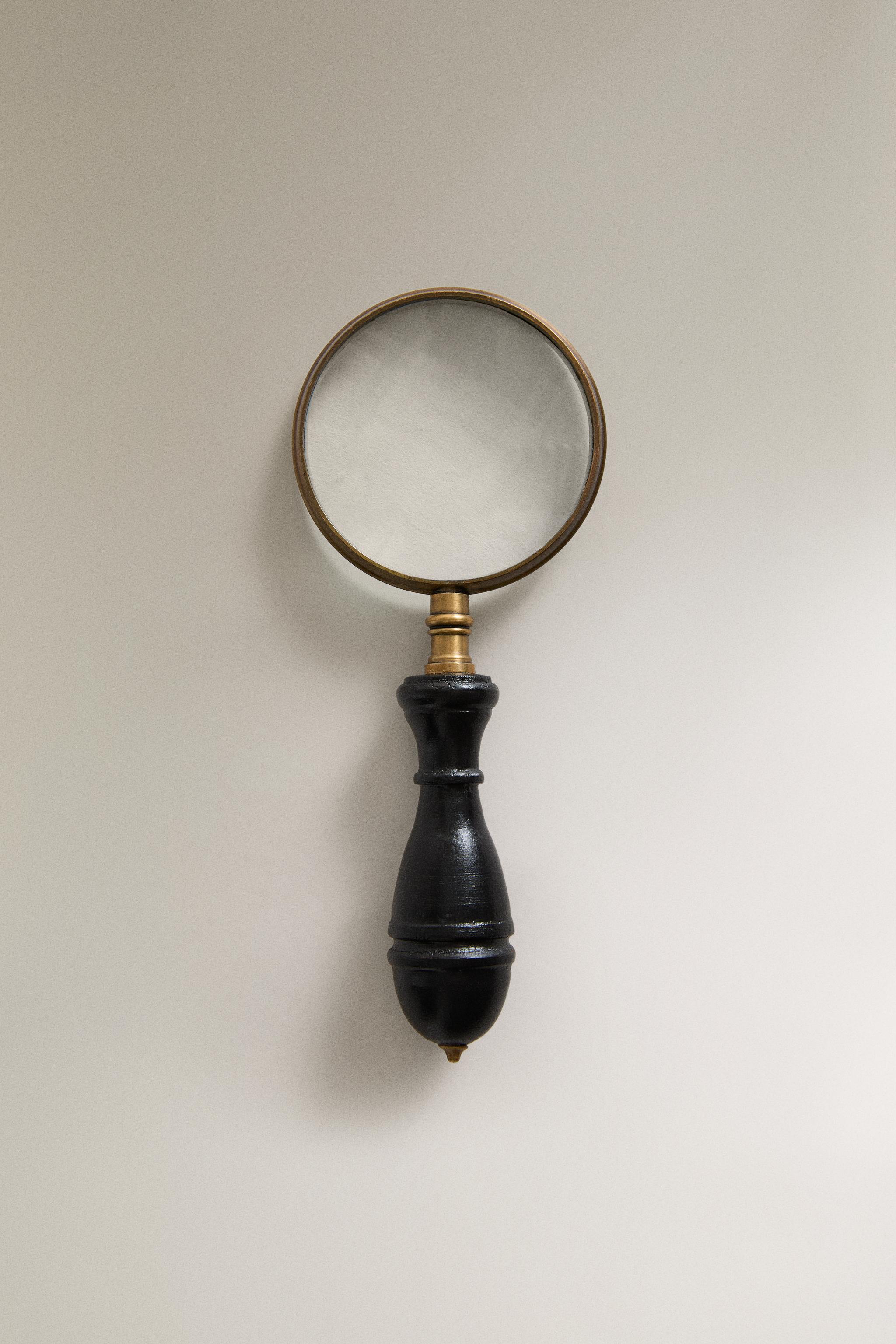 LOUPE EN LAITON ET BOIS